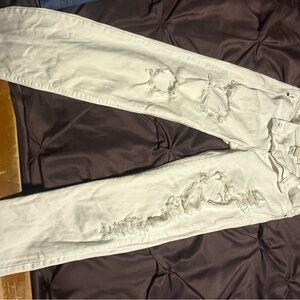 Distressed White Women Jeans